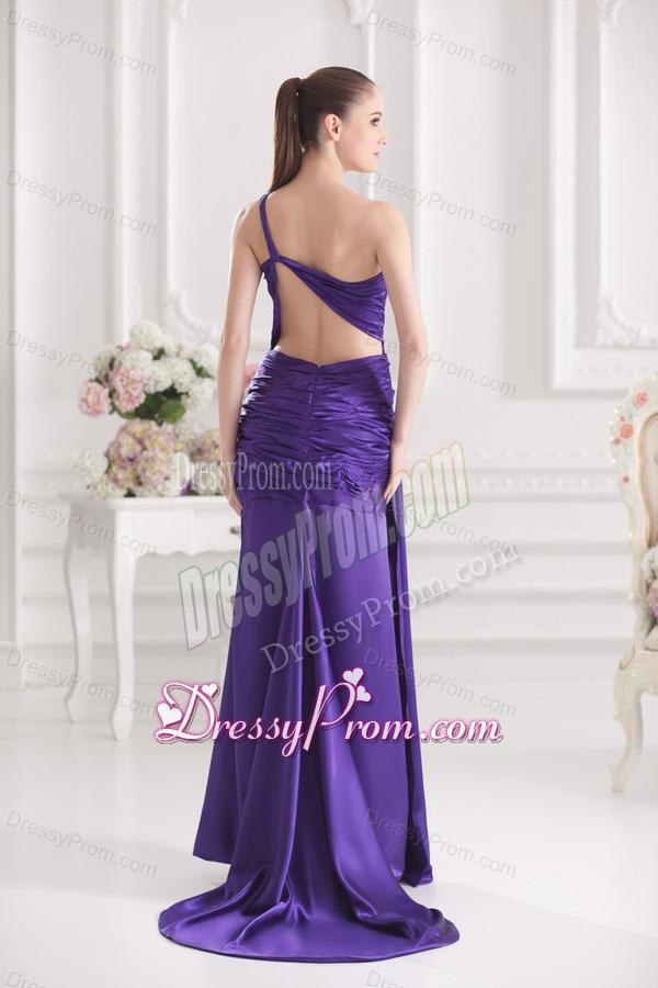 Column One Shoulder Floor-length Taffeta Prom Dress