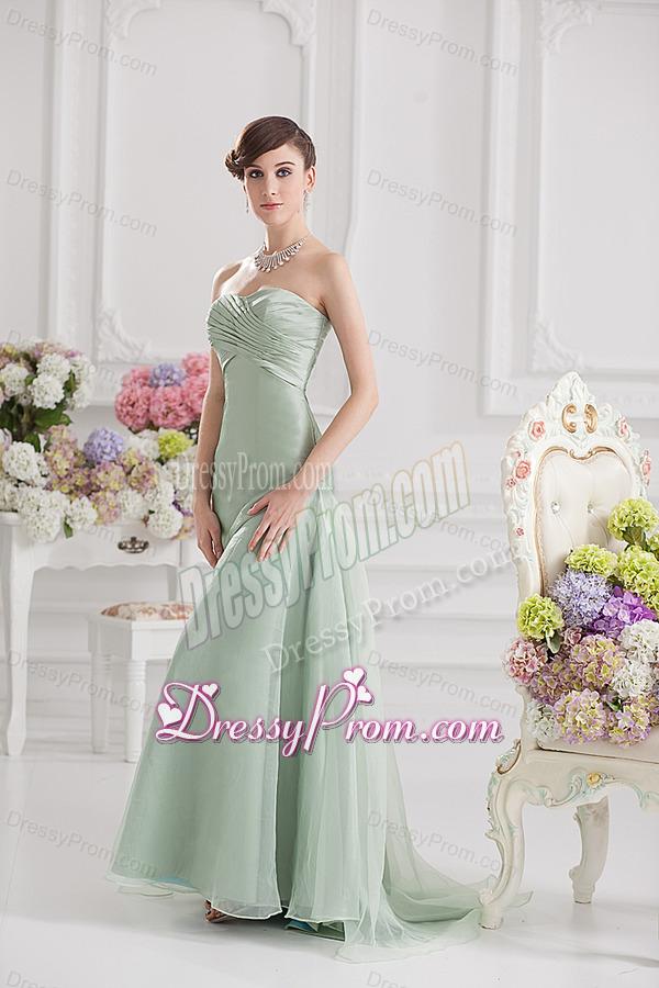 Mermaid Lime Green Taffeta Long Prom Dress with Sweetheart
