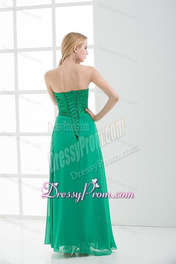 Empire Turquoise Sweetheart Floor-length Beading Prom Dress