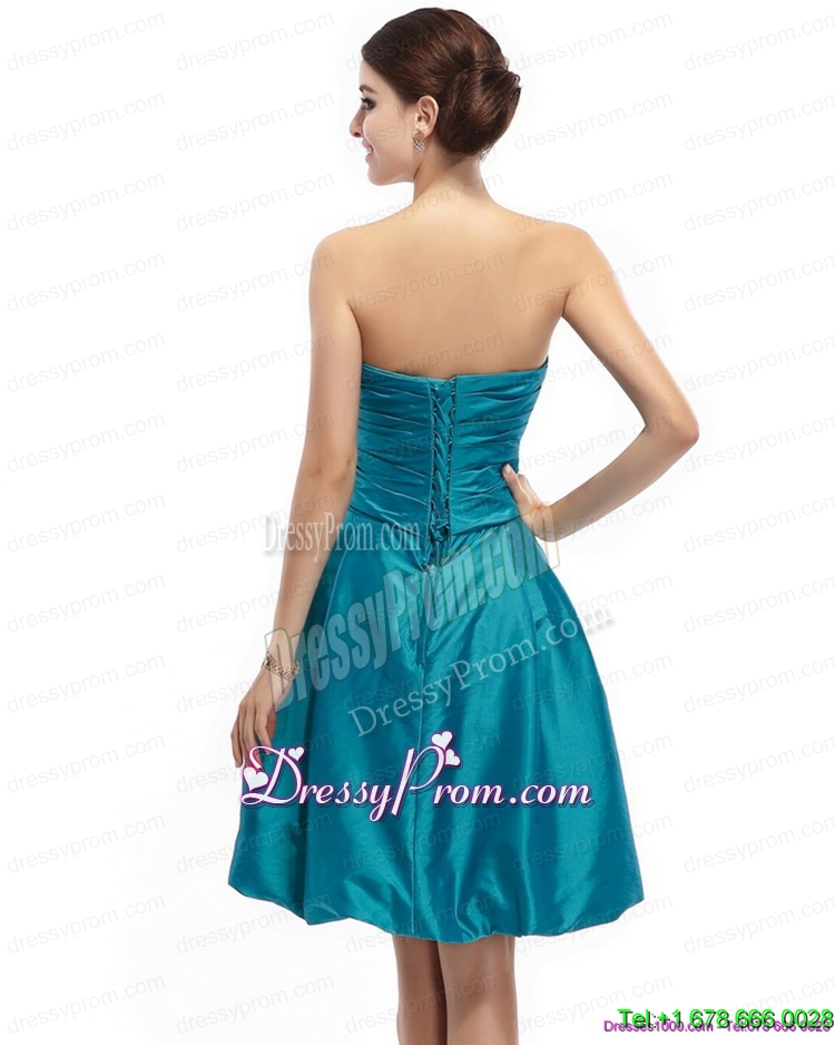 Unique Ruching Sweetheart Prom Dresses with Hand Made Flowers