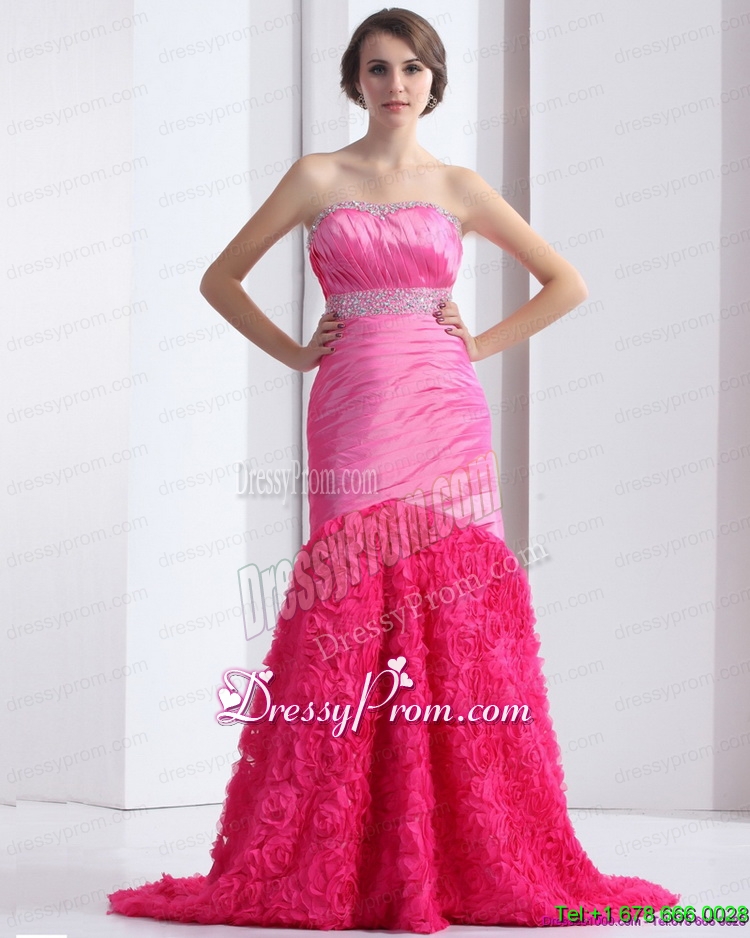 2015 Unique Wonderful Strapless Prom Dress with Ruching and Beading