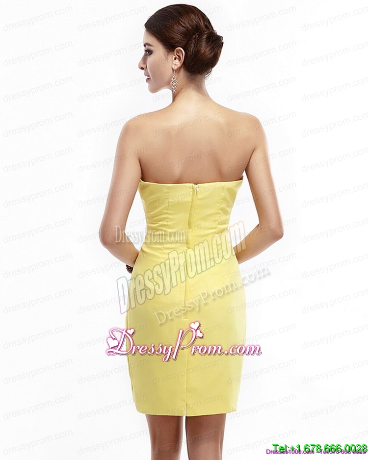New Style Unique Sweetheart Beading Yellow Prom Dress for 2015