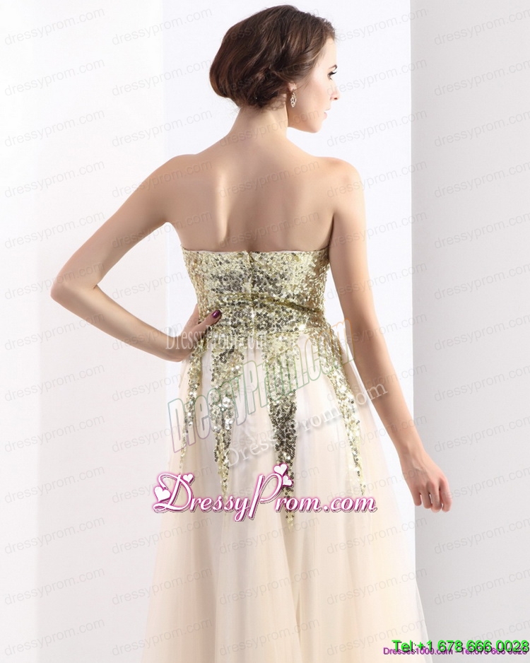 Unique Exquisite 2015 Sweetheart Floor Length Prom Dress with Sequins