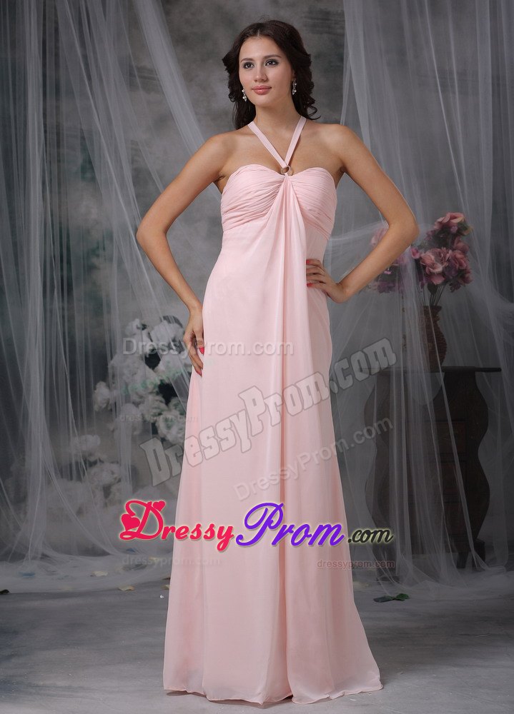 Trendy Simple Chiffon Pink Straps Ruched Prom Holiday Dresses