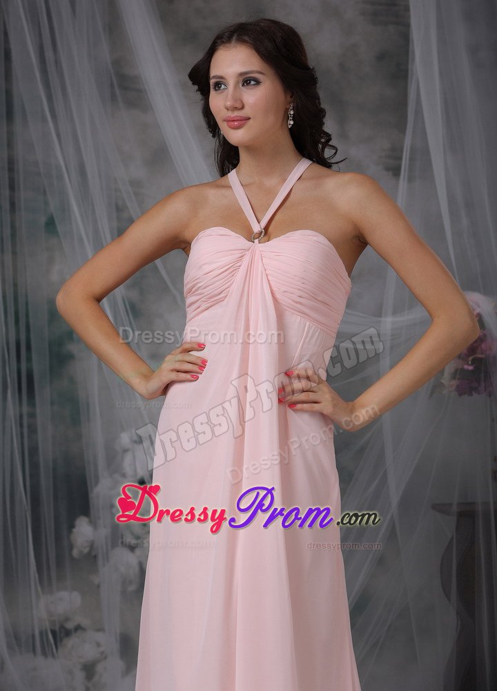 Trendy Simple Chiffon Pink Straps Ruched Prom Holiday Dresses