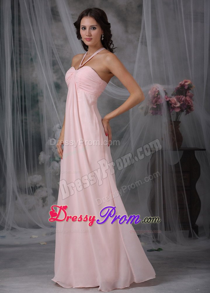 Trendy Simple Chiffon Pink Straps Ruched Prom Holiday Dresses