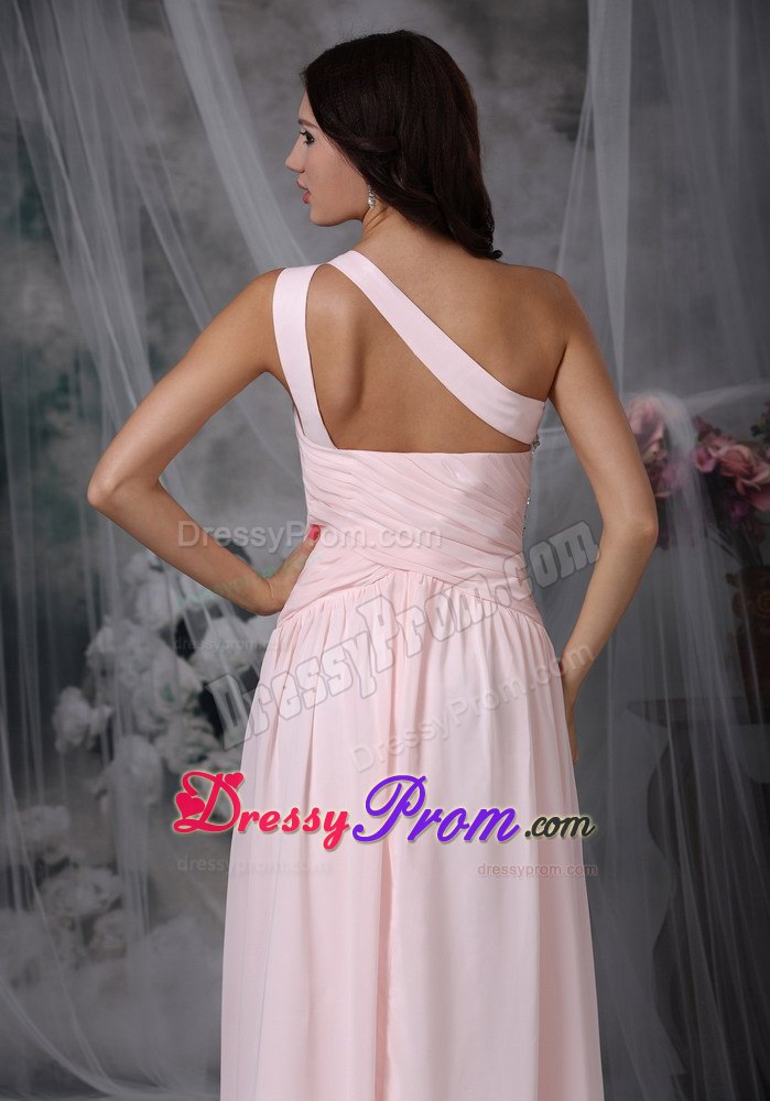 New One Shoulder Beaded Floor-length Prom Dresses