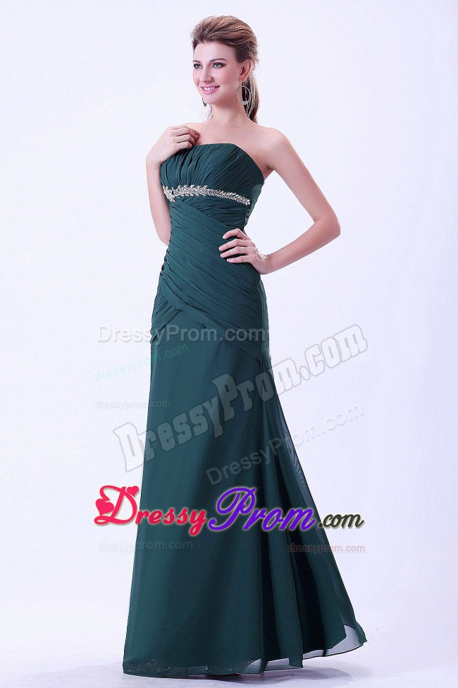 Empire Ruched Appliqued Green Prom Celebrity Dress Wholesale