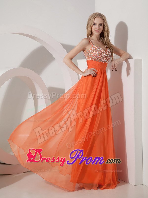 Fitted Chiffon Beaded Decorate Prom Dress Floor-length with Side Zipper