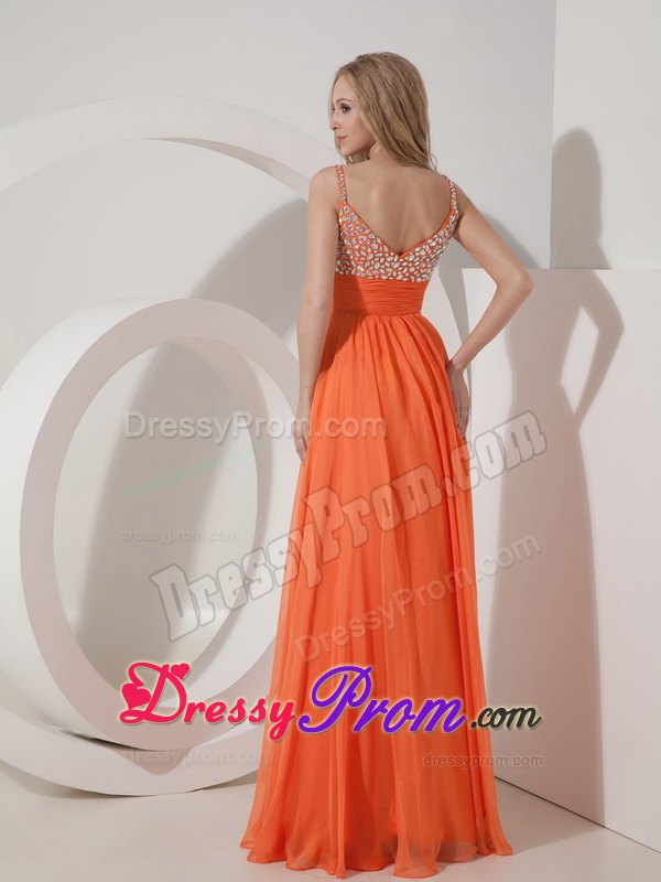 Fitted Chiffon Beaded Decorate Prom Dress Floor-length with Side Zipper