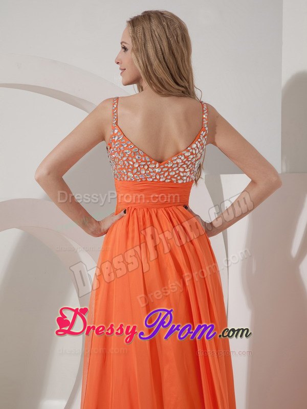 Fitted Chiffon Beaded Decorate Prom Dress Floor-length with Side Zipper