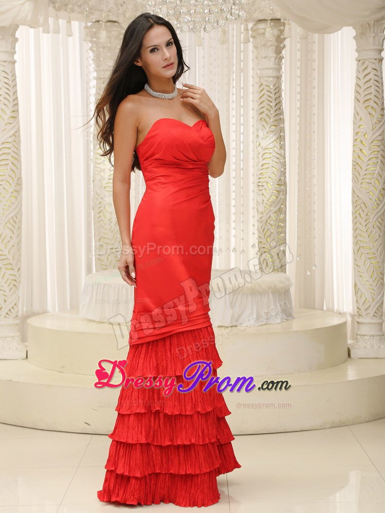 Multi-layer Ruches Prom Celebrity Dress Mermaid Floor-length in Fashion