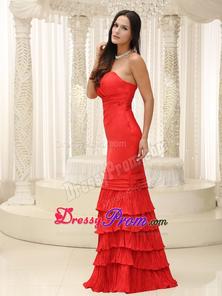 Multi-layer Ruches Prom Celebrity Dress Mermaid Floor-length in Fashion