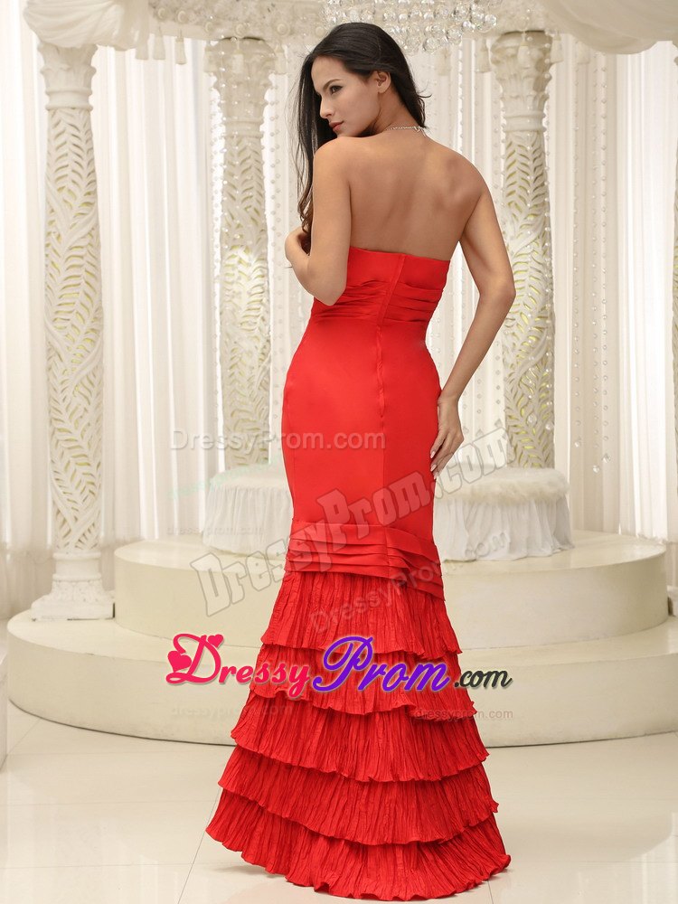 Multi-layer Ruches Prom Celebrity Dress Mermaid Floor-length in Fashion