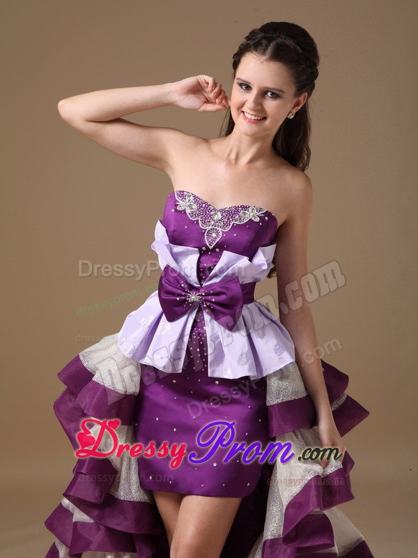 Multi-Color Sweetheart High-low Prom Dress Banded with Layers
