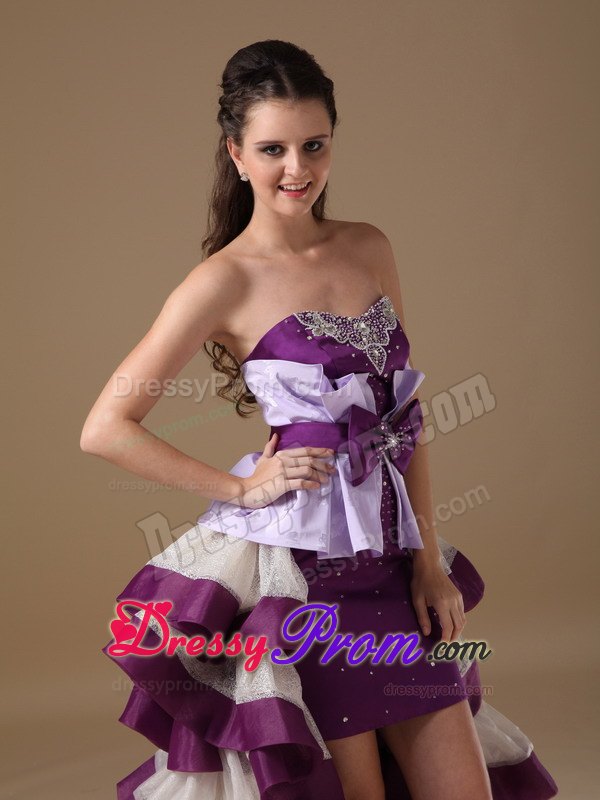Multi-Color Sweetheart High-low Prom Dress Banded with Layers