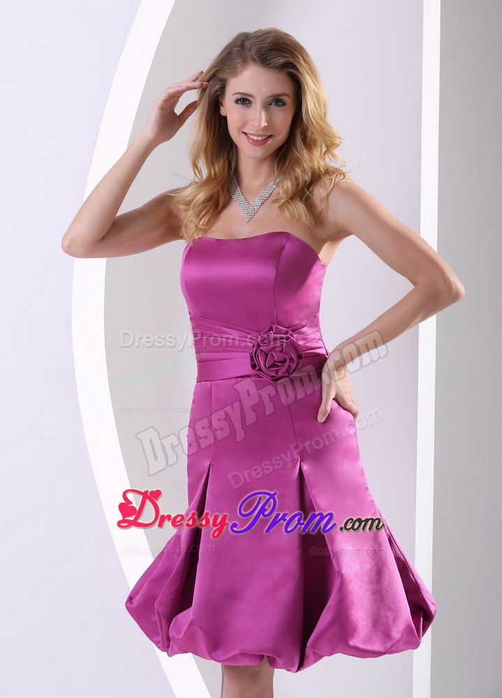 Sash and Pick Ups Accent Fuchsia A-line Taffeta Prom Theme Dress