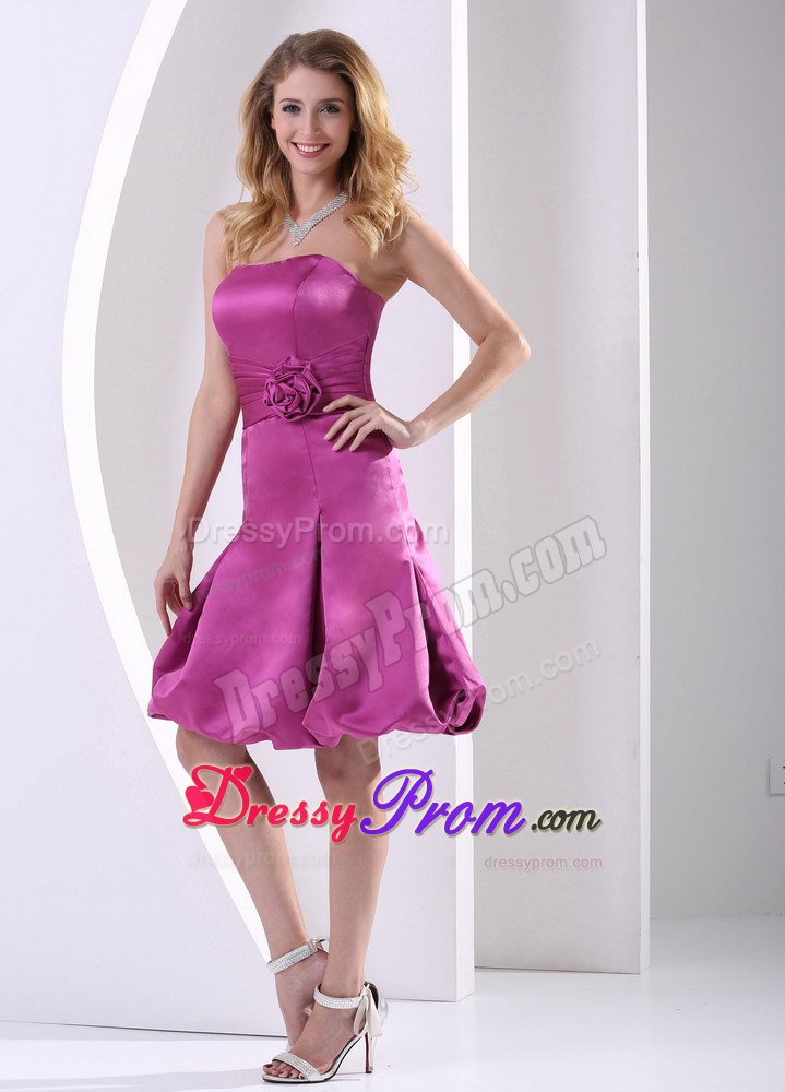 Sash and Pick Ups Accent Fuchsia A-line Taffeta Prom Theme Dress
