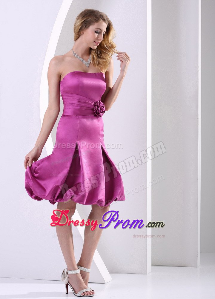 Sash and Pick Ups Accent Fuchsia A-line Taffeta Prom Theme Dress