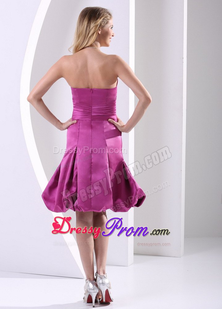 Sash and Pick Ups Accent Fuchsia A-line Taffeta Prom Theme Dress