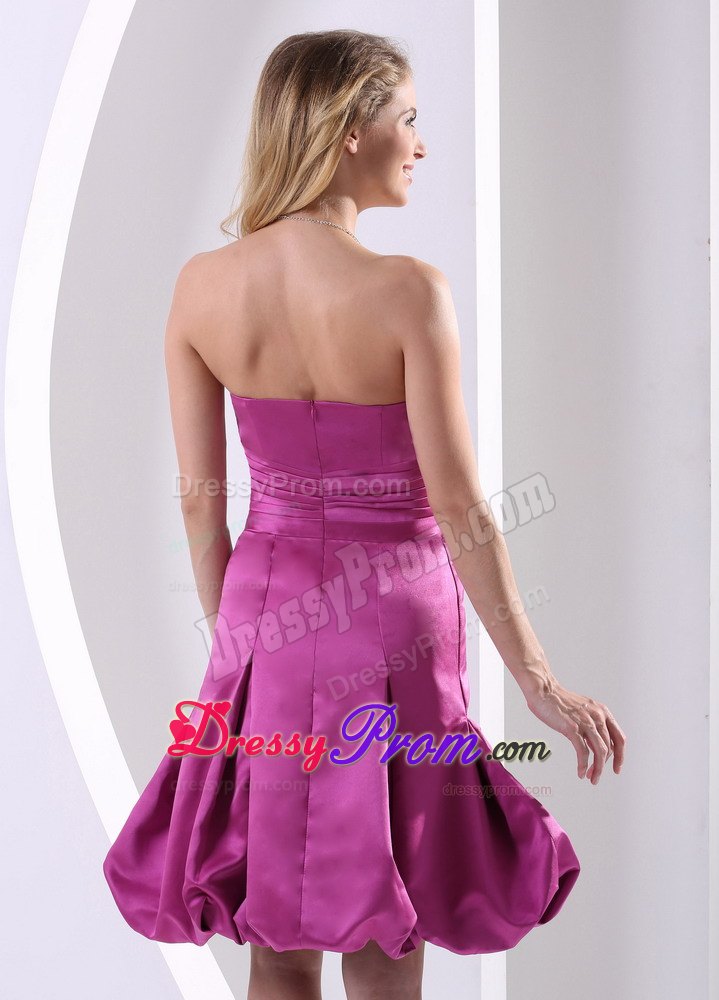 Sash and Pick Ups Accent Fuchsia A-line Taffeta Prom Theme Dress