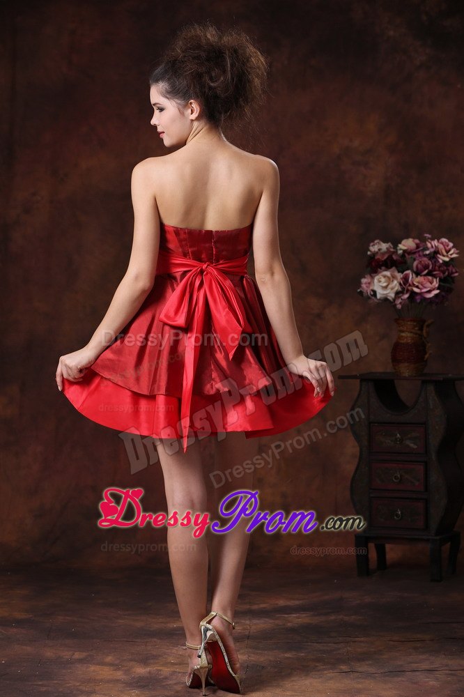 Wine Red Taffeta Prom Theme Dresses with Bowknot in Los Gatos CA