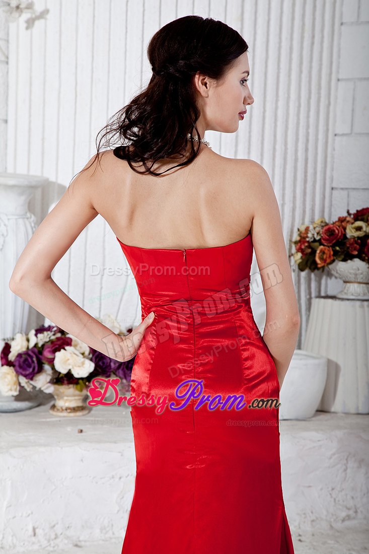 Red V-neck High-low Beading Prom Theme Dresses in Lancaster CA