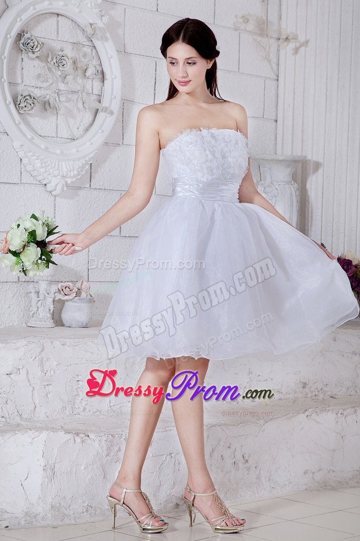 White Organza Prom Theme Dresses with Appliques in Livermore CA