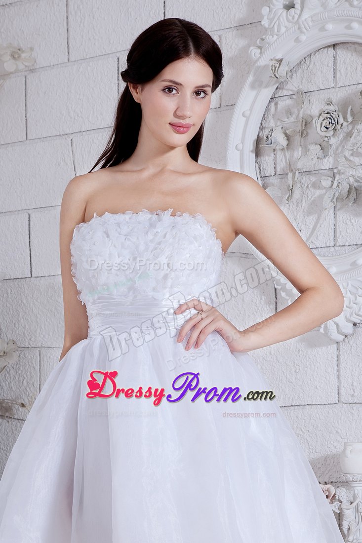 White Organza Prom Theme Dresses with Appliques in Livermore CA