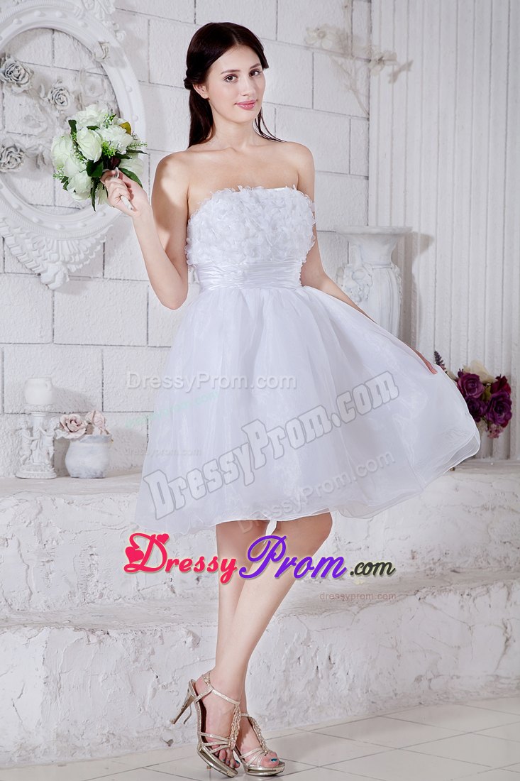 White Organza Prom Theme Dresses with Appliques in Livermore CA
