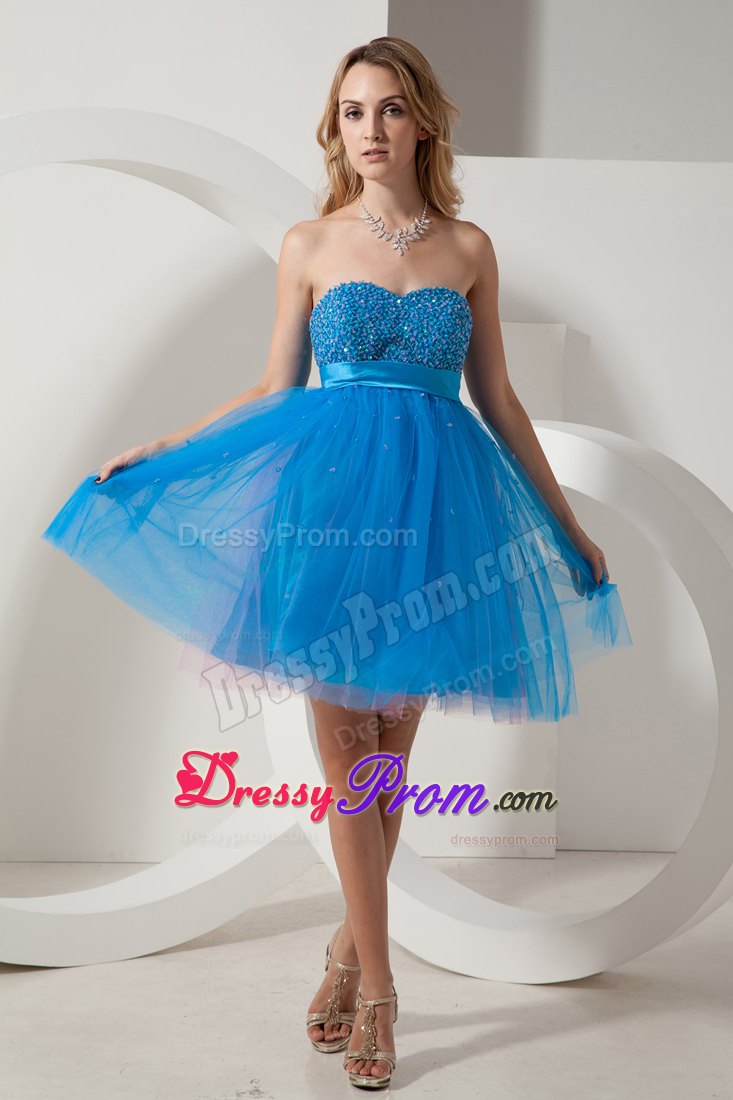Laguna Niguel CA Blue Tulle Prom Theme Dress with Beading 2014