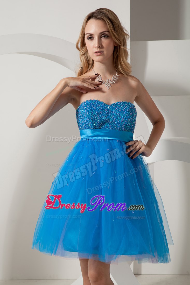 Laguna Niguel CA Blue Tulle Prom Theme Dress with Beading 2014