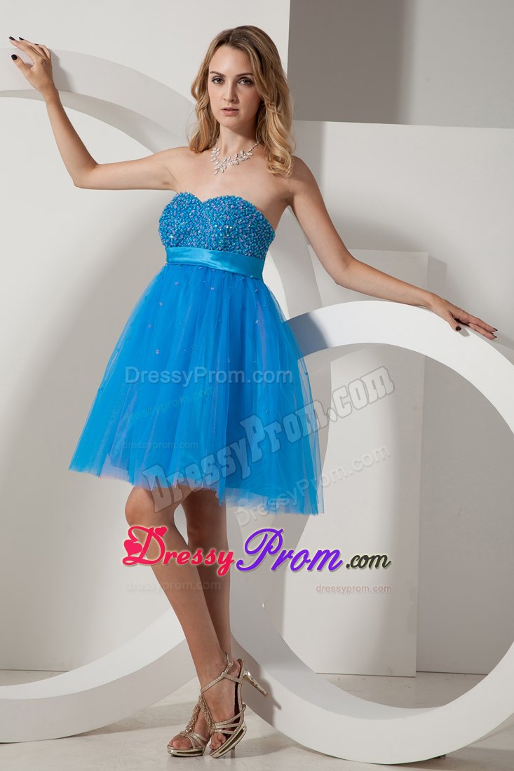 Laguna Niguel CA Blue Tulle Prom Theme Dress with Beading 2014