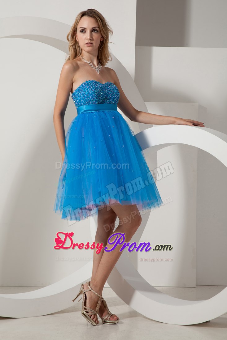 Laguna Niguel CA Blue Tulle Prom Theme Dress with Beading 2014