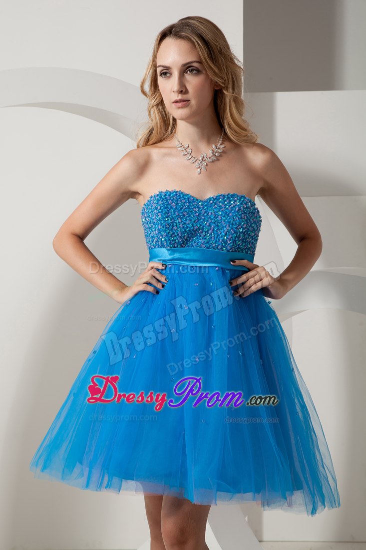 Laguna Niguel CA Blue Tulle Prom Theme Dress with Beading 2014