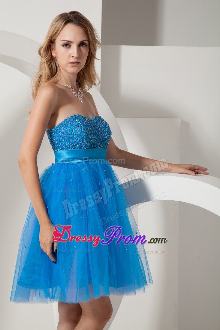 Laguna Niguel CA Blue Tulle Prom Theme Dress with Beading 2014