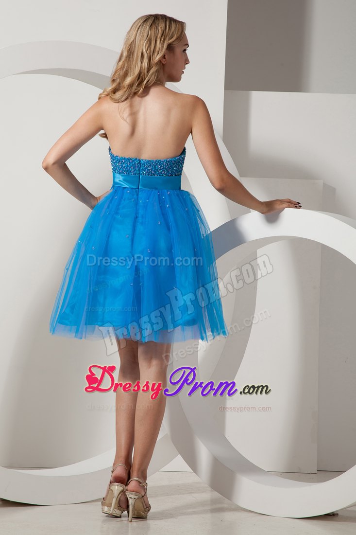 Laguna Niguel CA Blue Tulle Prom Theme Dress with Beading 2014