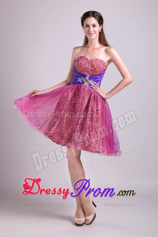 Chic 2013 Mini-length Prom Dress with Leopard Print