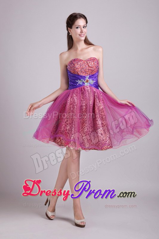 Chic 2013 Mini-length Prom Dress with Leopard Print