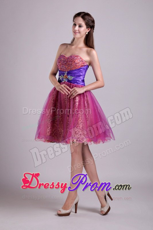 Chic 2013 Mini-length Prom Dress with Leopard Print