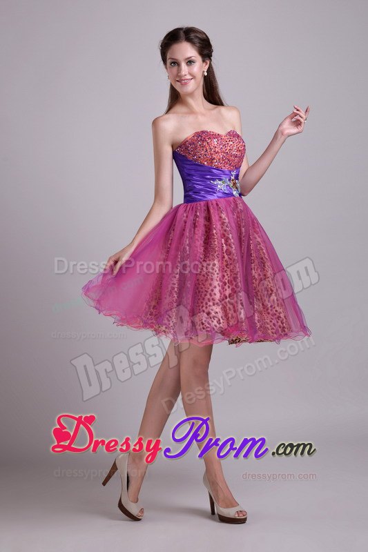 Chic 2013 Mini-length Prom Dress with Leopard Print