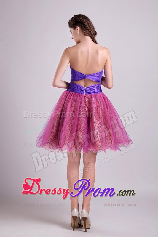 Chic 2013 Mini-length Prom Dress with Leopard Print