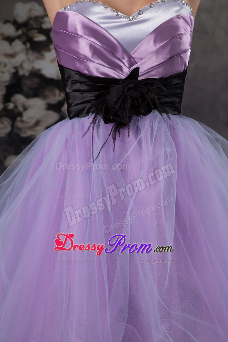 Mini-length Sweetheart Prom Dress with Black Belt for 2013