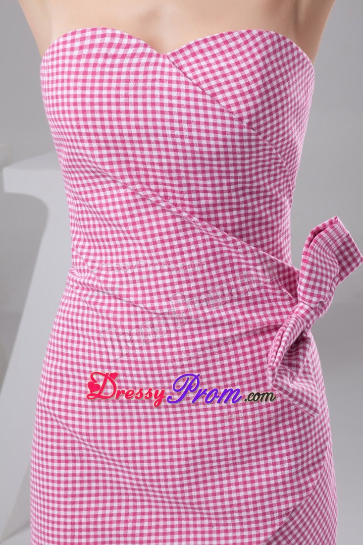 Laguna Hills CA Rose Pink Prom Cocktail Dress with Bow and Ruches