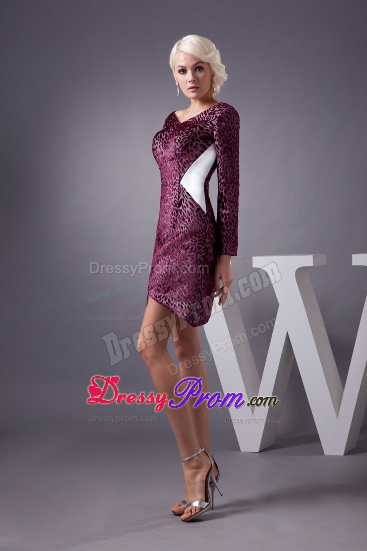 Special Fabric Prom Dresses with V-neck and Long Sleeves for 2013