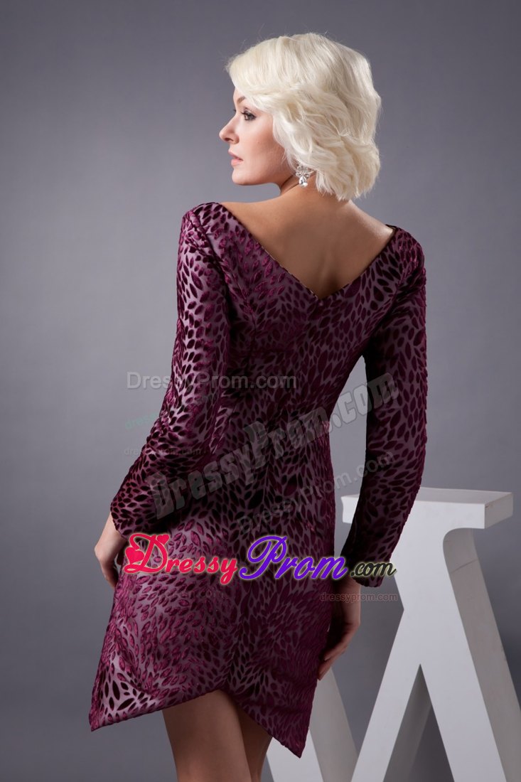 Special Fabric Prom Dresses with V-neck and Long Sleeves for 2013