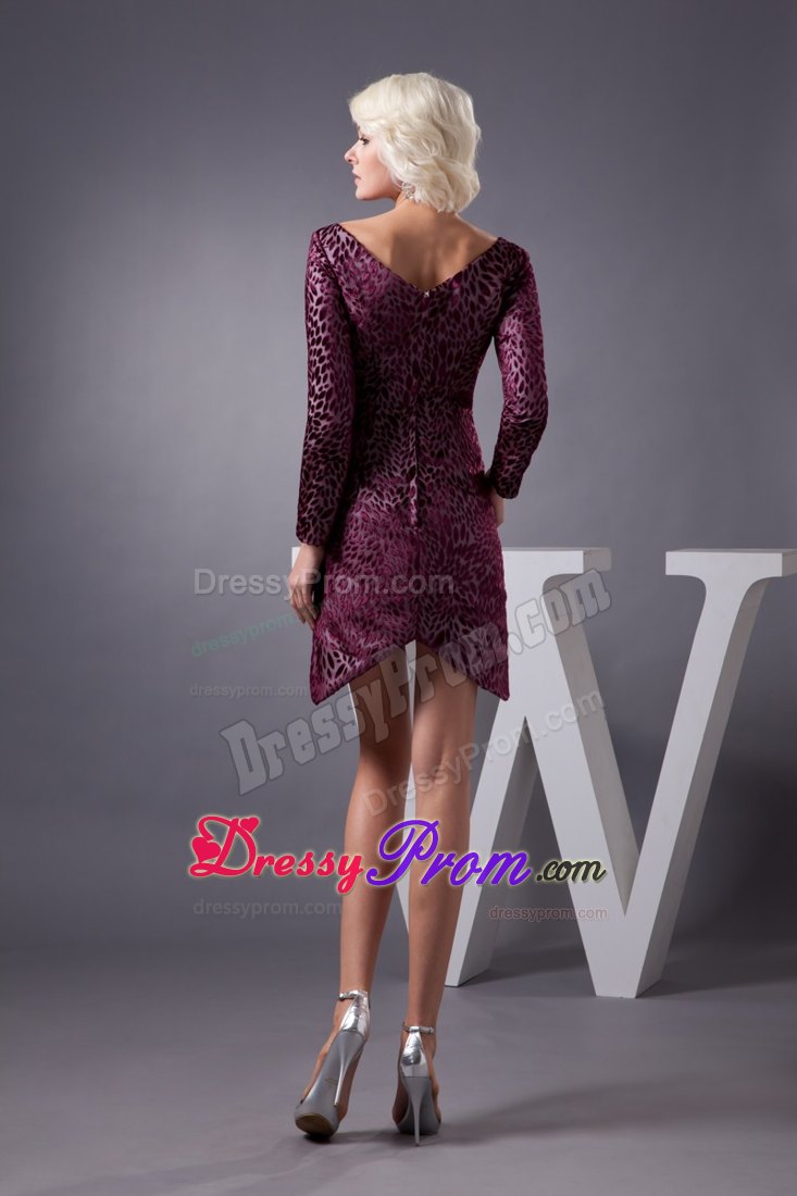 Special Fabric Prom Dresses with V-neck and Long Sleeves for 2013