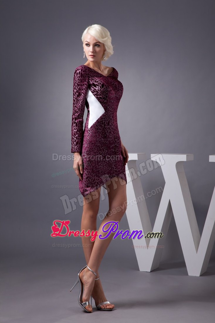 Special Fabric Prom Dresses with V-neck and Long Sleeves for 2013