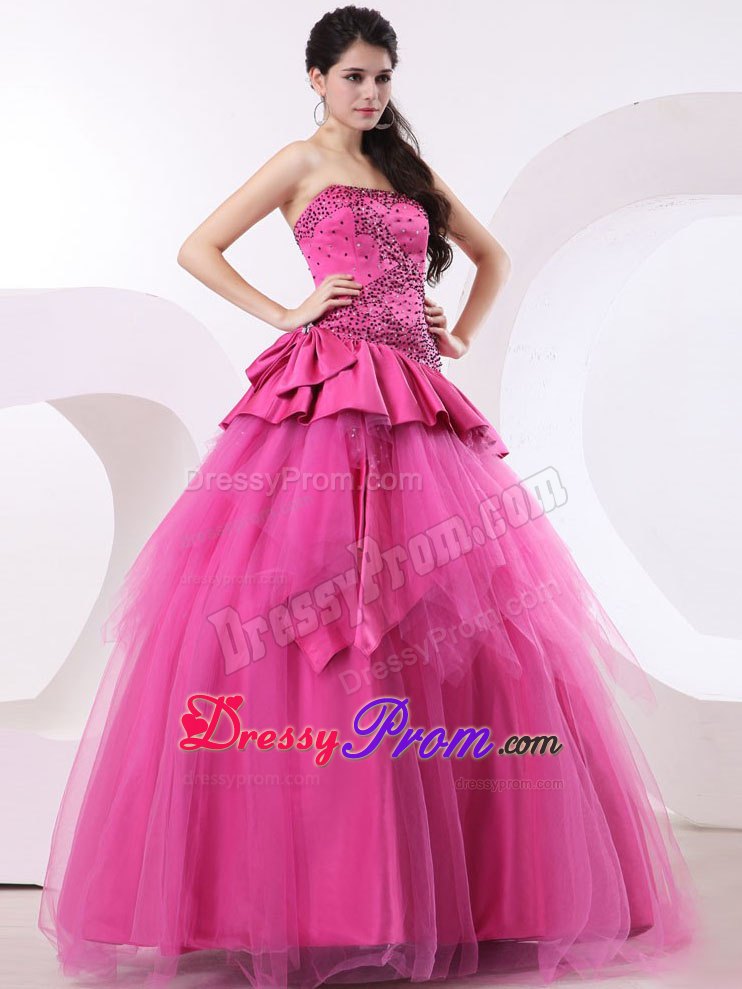 Amazing Strapless Beaded Quinceanera Dress Ruffled Layers for Goiania