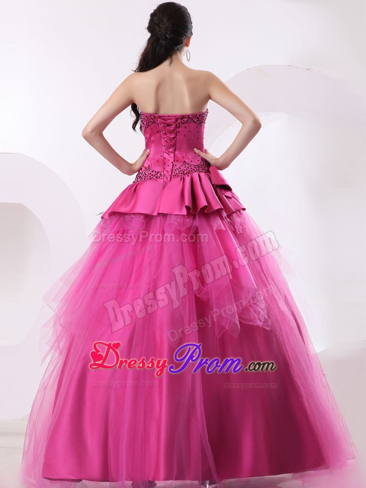 Amazing Strapless Beaded Quinceanera Dress Ruffled Layers for Goiania